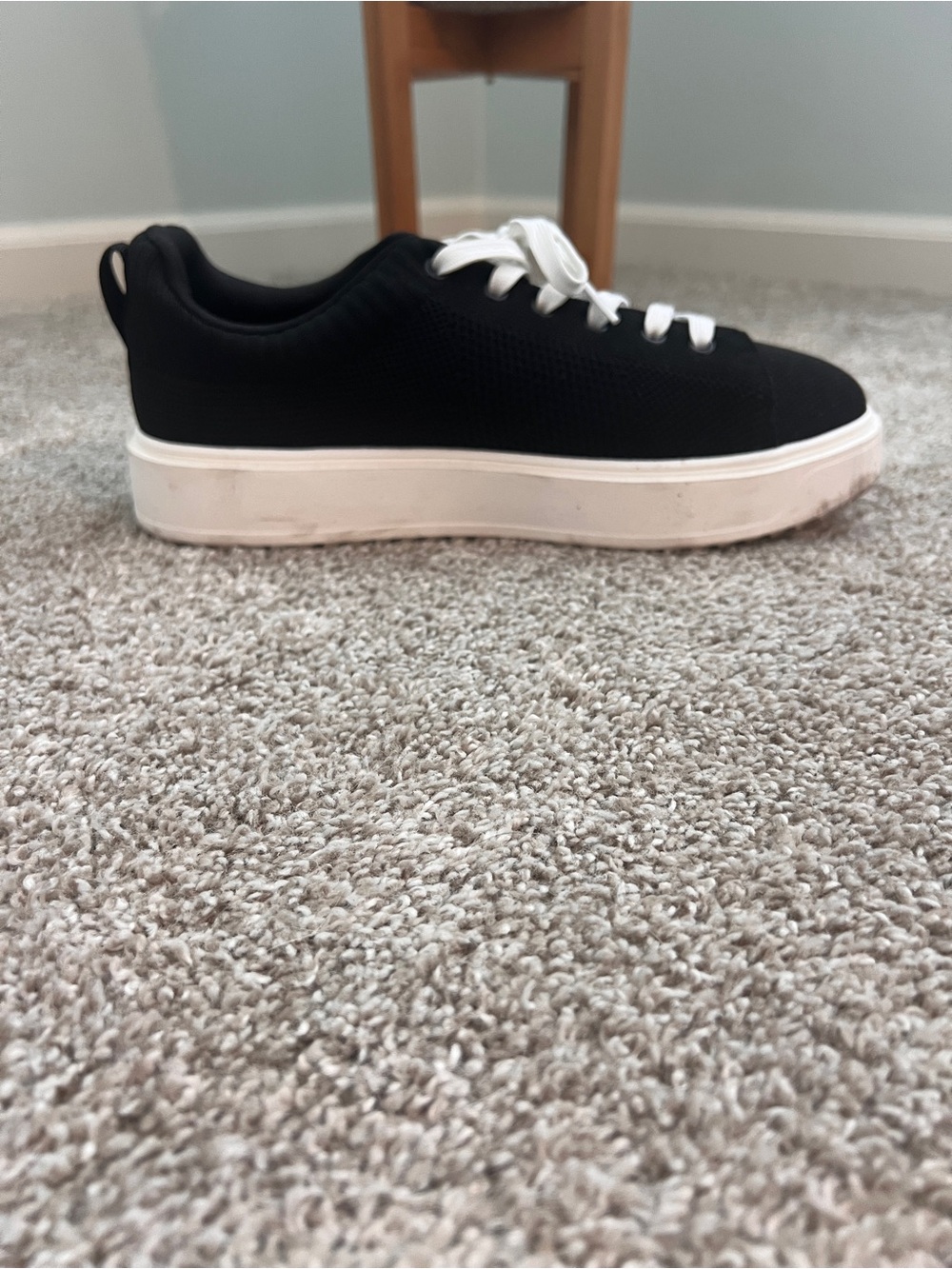 Torrid Black Platform Sneakers White Laces Size 11 WW Wide Width